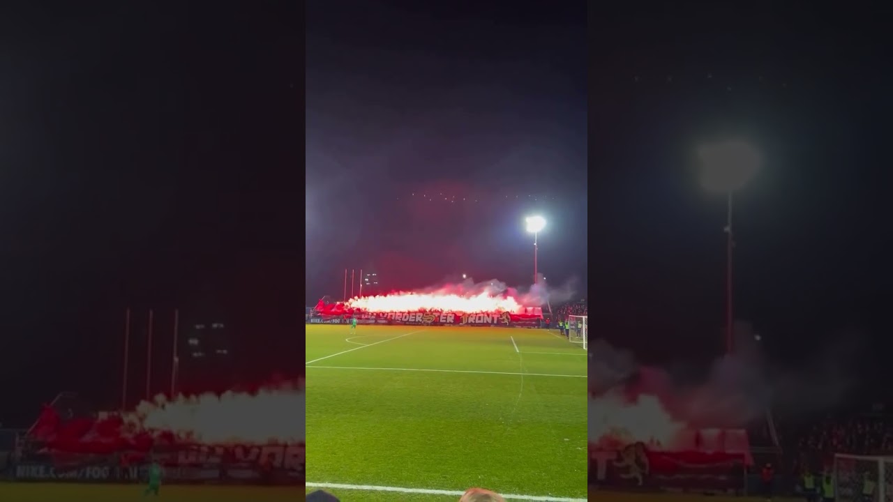 Hallescher FC fans pyro show vs Hertha BSC II