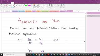 Determining whether a function is analytic or not using the Cauchy-Riemann Equations.