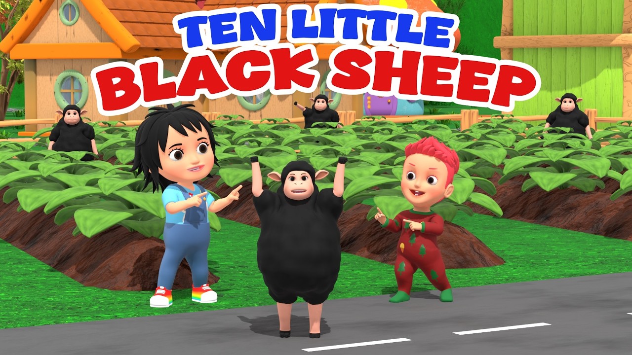 Ten Little Black Sheep 🐑 | Counting Song | Super Simple Songs