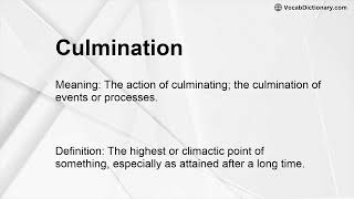 Culmination Meaning