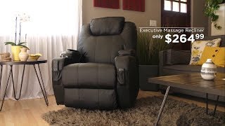 UNBOXING Best Choice Products Executive Faux Leather Swivel Electric Massage Recliner Chair
