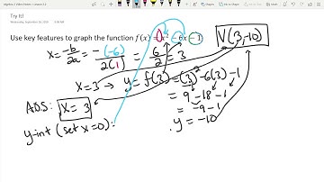 Algebra 2 Lesson 2-2: Standard Form of a Quadratic Function