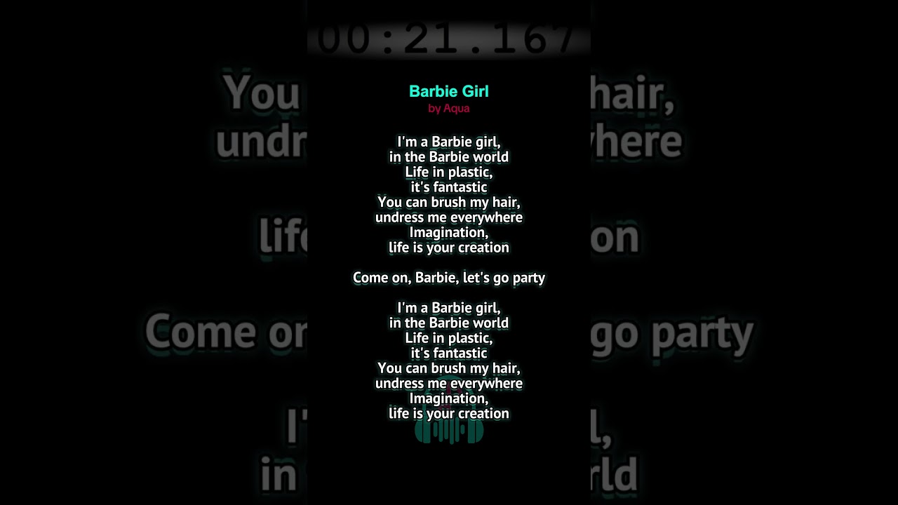 esl l am a barbie girl song lyrics Barbie Girl by Aqua #lyrics #musiclyrics #goviral #barbiegirl