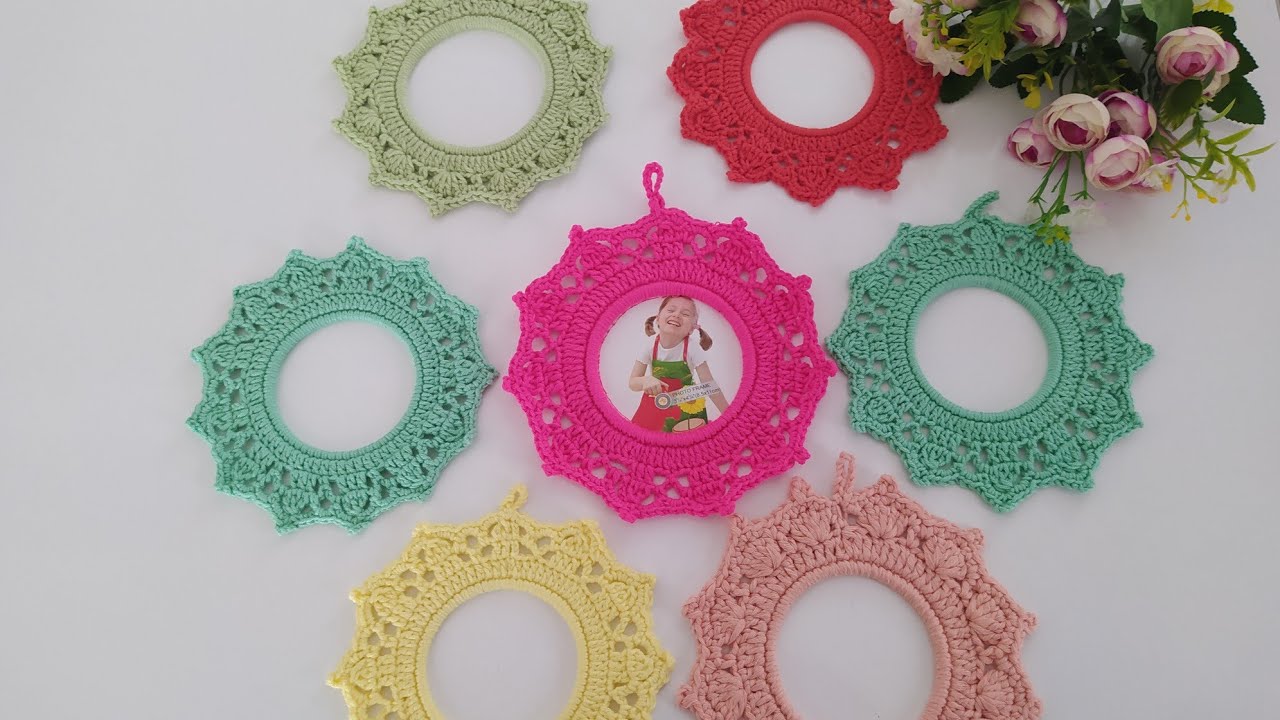 Plastik Bardaktan Örgüyle Çerçeve Yaptım #crochet