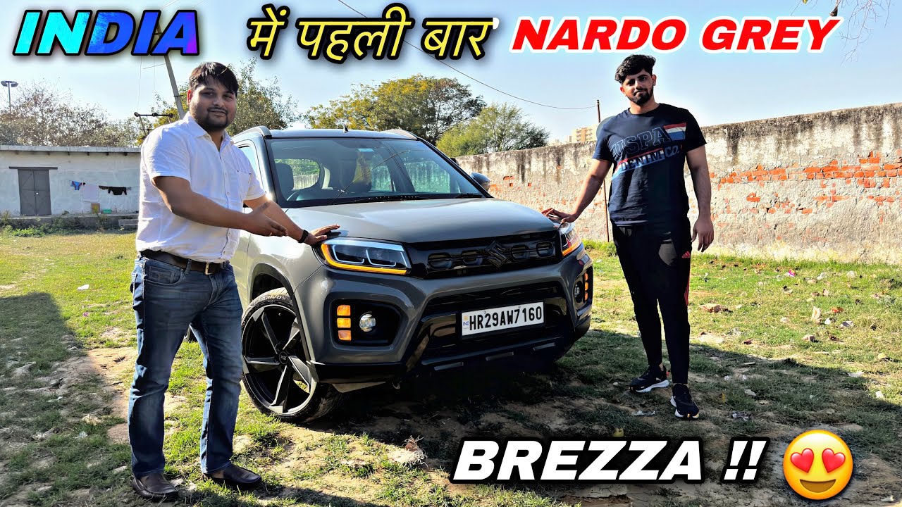 ₹28 हजार में BREZZA के रूप रंग बदल दिये😂 | Brezza With Nardo Grey Wrap🔥