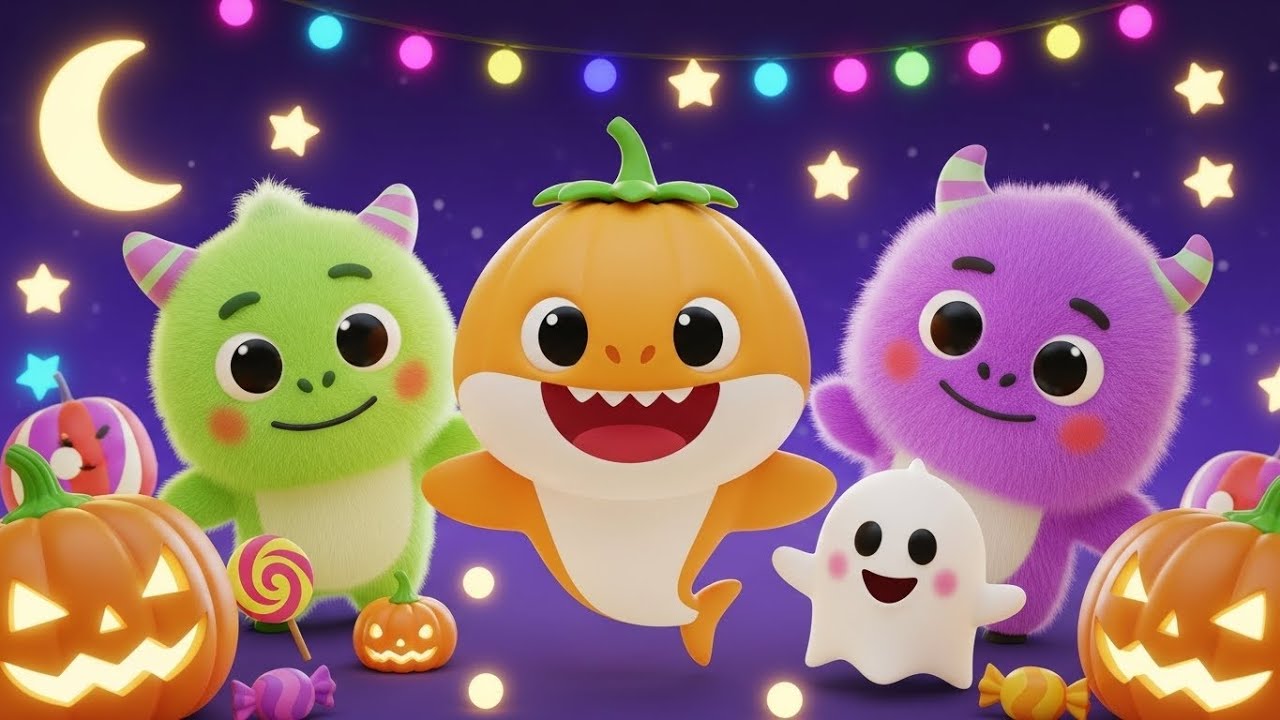Baby Shark Halloween 🎃🦈 | Monster Friends Spooky Song | Kids Halloween Nursery Rhymes