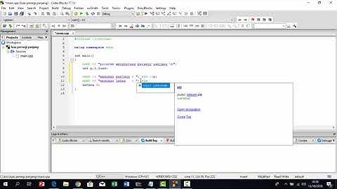 belajar C++ menghitung luas  persegi panjang di kode block