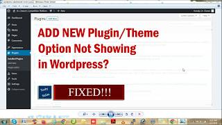 How to Fix Add New Plugin Menu not Showing in WordPress in Hindi