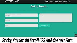 Sticky Navbar On Scroll CSS And Contact Form
