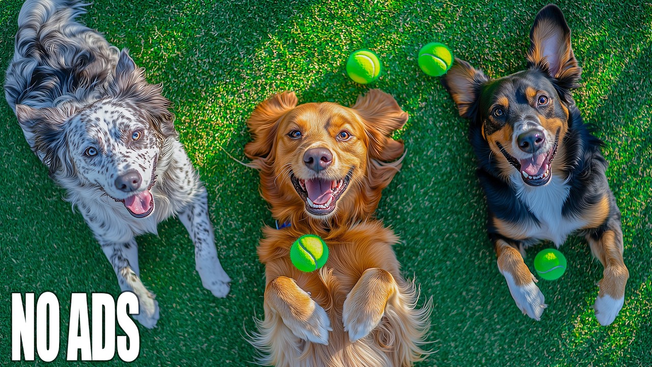 24 часа ЛУЧШЕЕ Dog TV 🐶 Счастливые собаки бегают и играют 🎵 Нежная музыка от тревоги