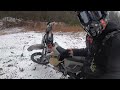 Riding in the snow - We both went down!