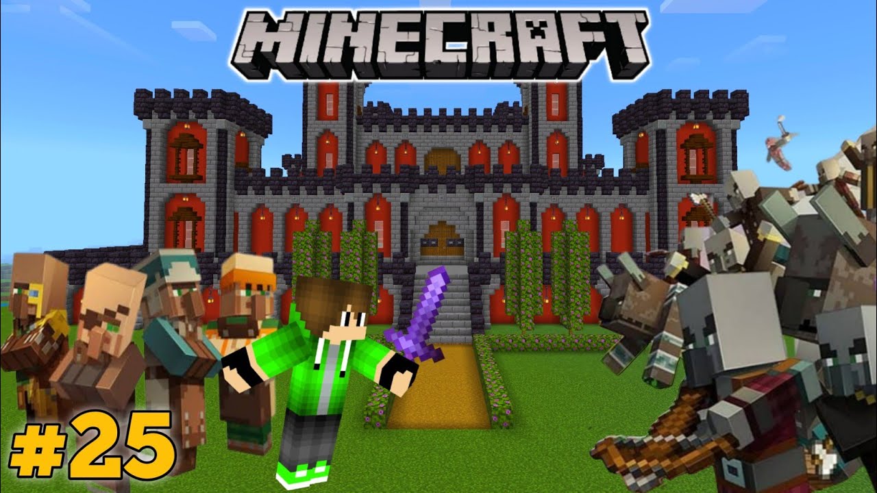 PILLAGERS RAID ON MY CASTLE IN MINECRAFT PE | MINECRAFT GAMEPLAY #25 ...