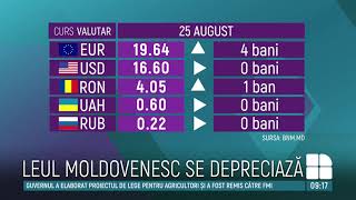 CURS VALUTAR 25 august: Cât costă un euro și un dolar