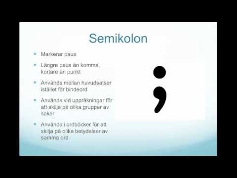 Video: Skillnaden Mellan Komma Och Semikolon