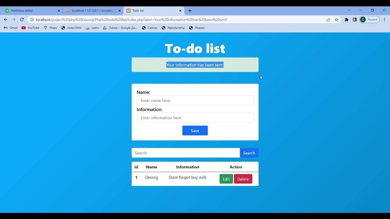 Todo list with PHP & MySQL database - YouTube