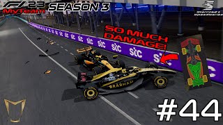 CHAMPIONSHIP IS THROWN WIDE OPEN!! CRASHES & ENGINE FAILURES! F1 23 MyTeam Season 3 Part 44