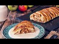 Quick Apple Strudel with Puff Pastry and Vanilla Sauce - Easy Recipe