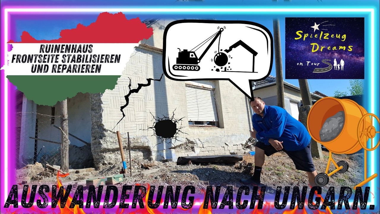 Ruine in Ungarn kleiner Schritt mit großer Wirkung für uns die Frontseite des Haus wird repariert!