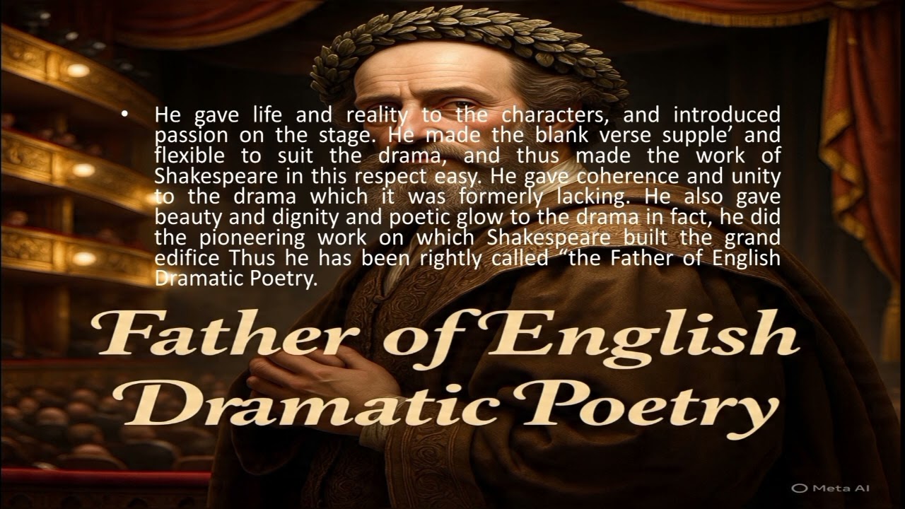Christopher Marlowe The Father English Dramatic Poetry 