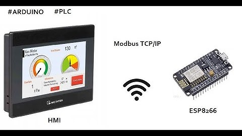 esp8266  --- (modbus tcp/ip) --- Weintek HMI