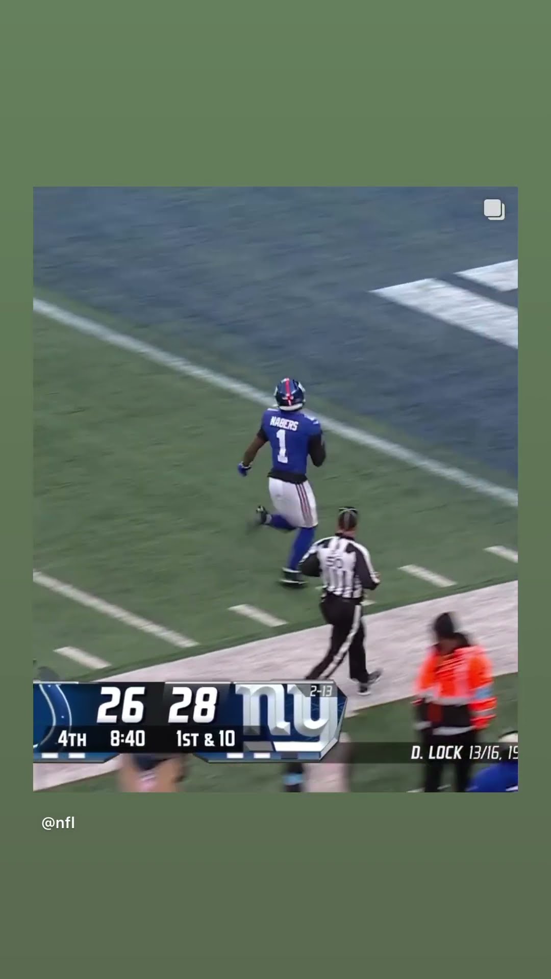 He breaks free #hoodnews #newyorkgiants #maliknabers #drewlock #colts #td #touchdown #football #omg