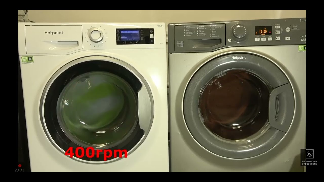 Course d'essorage hotpoint active care vs hotpoint smart tech 1400tourmin 