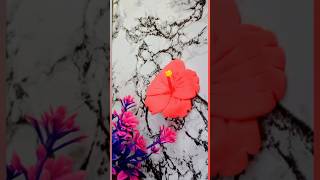DIY Hibiscus Flower With Super Clay   #shorts #howtomake #hibiscus #flowers #viral