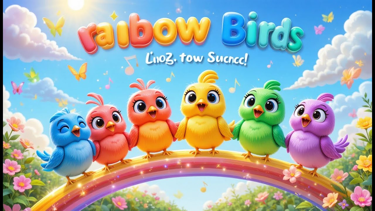 Rainbow Birds Song for Kids R1E1601 | Colorful Fun & Sing-Along | Toddler Learning Song| Jumpy Bumps