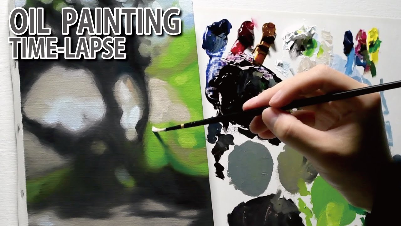 油絵タイムラプス] 2時間で描くリアルなピンボケの風景のメイキング