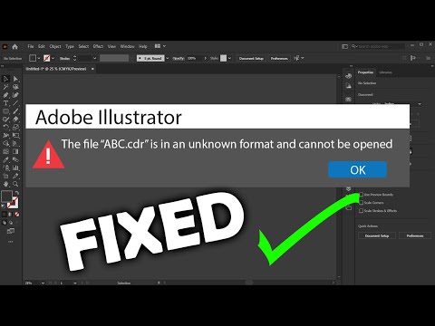 The file is in an unknown format and cannot be opened error fixed How to fix adobe illustrator error