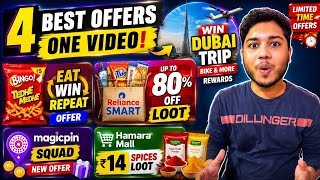 Bingo Offer 🔥 Win Dubai Trip, Bike & More | Reliance Smart 80% Off | Magicpin Squad | ₹14 Spices