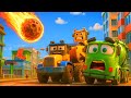 🔥 Giant Meteor Attack! Can the Brave Vehicles Save the Day?