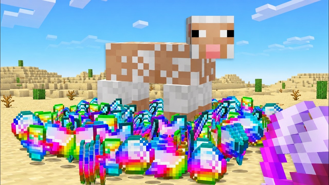 Minecraft, But SHEARING Sheep Drops OP Items!