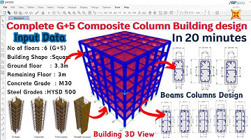 G+5 Composite Column Building design by SAP2000 Software | Civil Engineering | Structural design |
