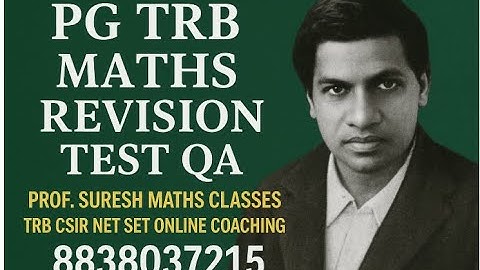 TRB PG Mathematics Test QA - Part 1
