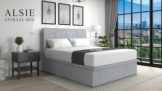 MaxCoil Alsie Storage Bed - Removable Bed Cover
