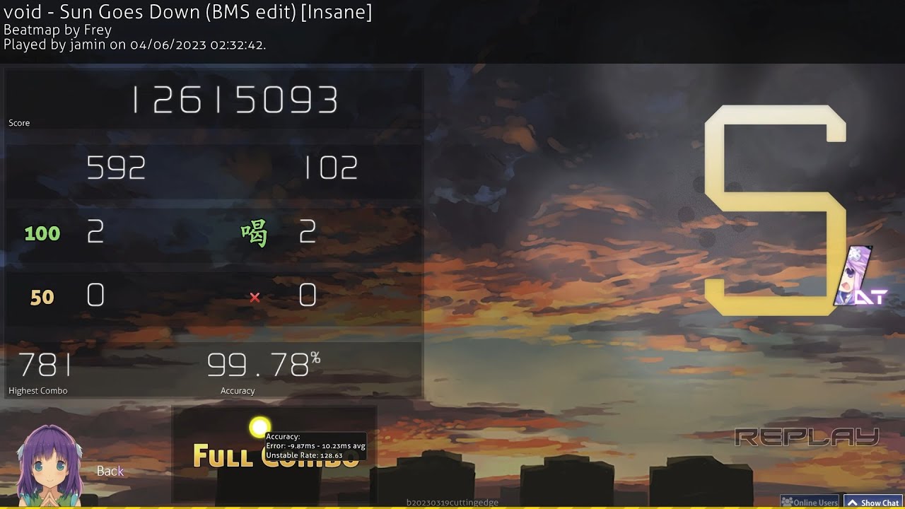 jamin | void - Sun Goes Down (BMS edit) [Insane] +DT 99.78% FC #44 544pp