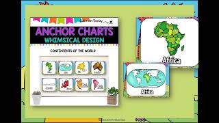 ANCHOR CHARTS I X, Roman Numerals, Continents, Punctuation | WHIMSICAL DESIGN