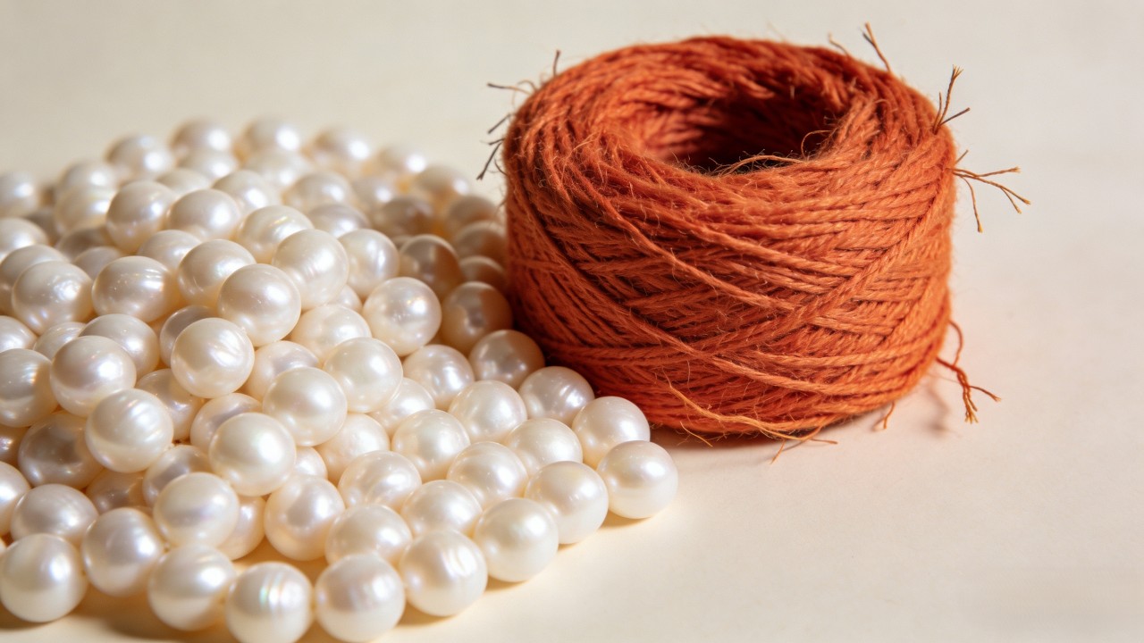 Wow ! A super ingenious idea with plastic rings, beads and thread.