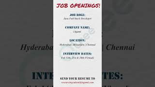 Tech Job Alert 🔥 Java Full Stack Developer Openings at iAgami