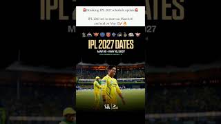 Ipl 2027 schedule update#shorts #cricket