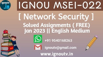 IGNOU MSEI-022 Solved Assignment Jan 2023  [FREE] || IGNOU PGDIS || MSEI-022 || IGNOU TV || IGNOU ||