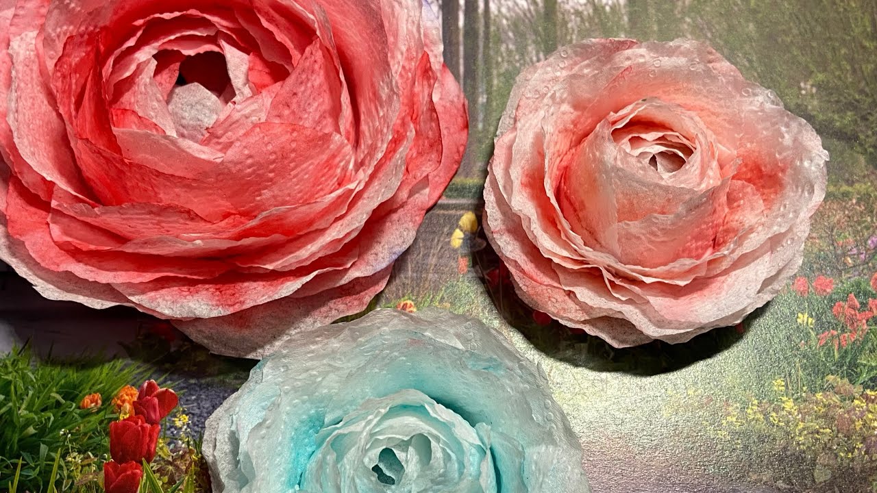  3D Blumen basteln aus Küchenpapier - YouTube Motiv 