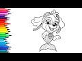 Skye Paw Patrol Drawing, Painting &amp; Coloring For Kids and Toddlers_ Child Art | Paw Patrol Mermaid 
