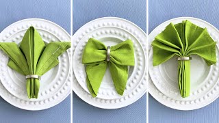 Dinner NAPKIN FOLDING with RINGS: Easy ORCHID ✣ BOW ✣ FAN Tutorial for STUNNING TABLE SETTINGS.