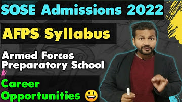 Armed Forces Preparatory School Entrance Syllabus For SOSE 🥳🥳 | AFPS 2022 | Career Options