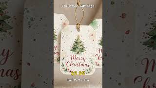 🎁 Christmas Gift Tags Printable — Watercolor Holiday Tags