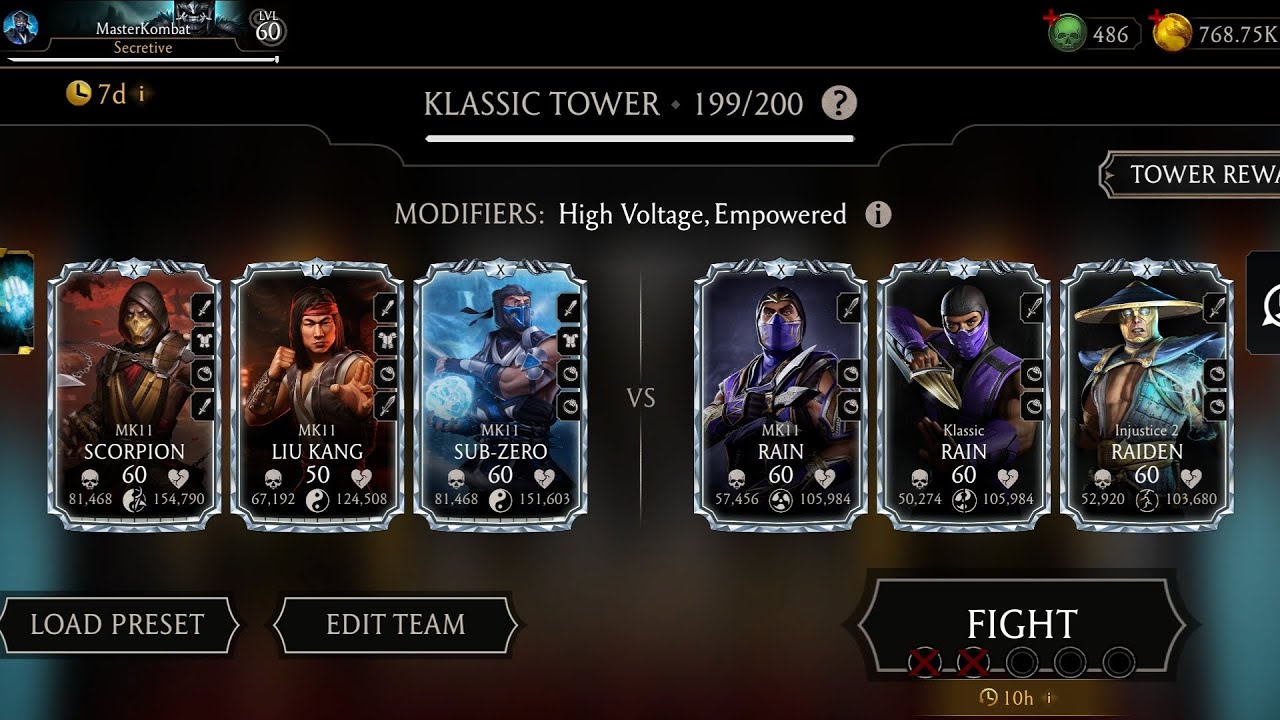 Klassic Tower FATAL 199 Battle + Rewards Opening Mortal Kombat Mobile Gameplay