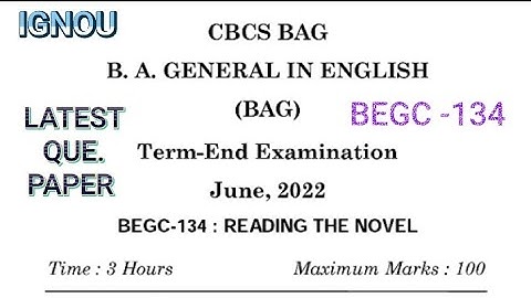 BEGC 134 June 2022 Question Paper  | BEGC - 134 Previous Year Question Paper | ignou | BA , Answers,