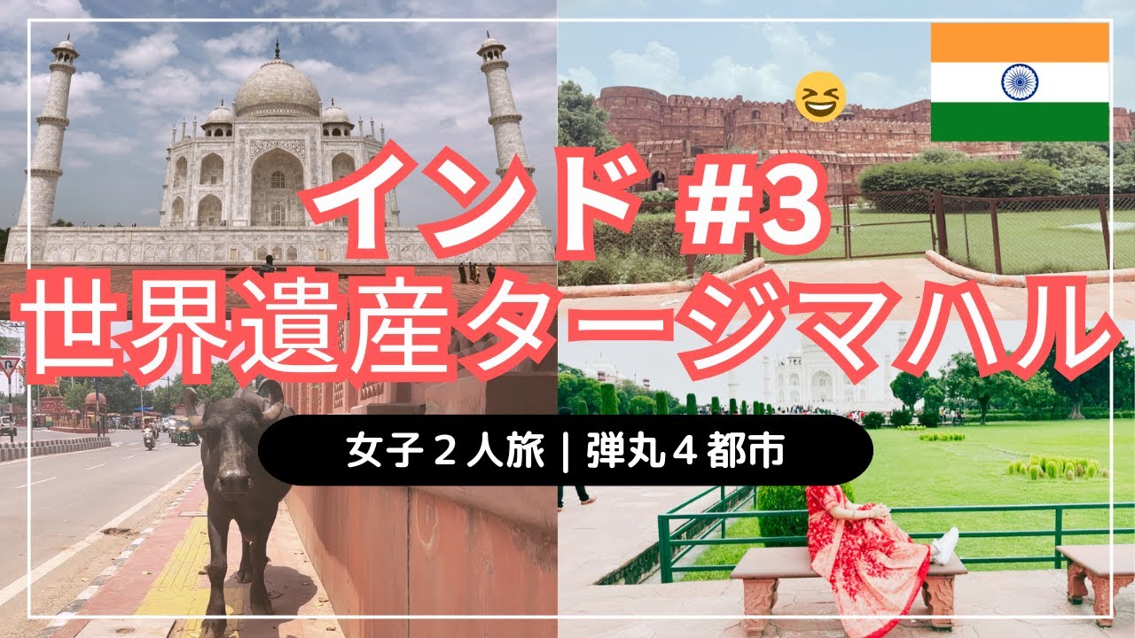 【インド・アグラのタージマハル１日観光】インド女子旅｜レンタルサリーを着て世界遺産タージ・マハル＆アグラ城散策｜世界一美しいお墓って知ってた？